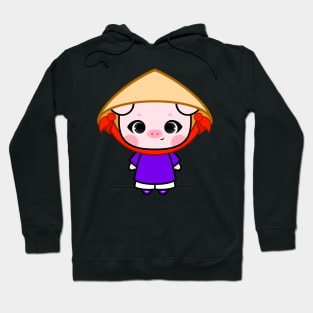 Cute Little Piggy in Ao dai Hue Hoodie